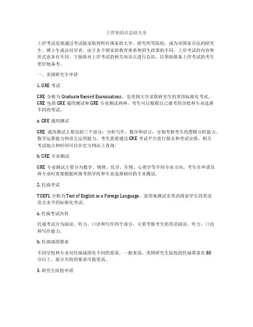 上岸知识点总结大全
