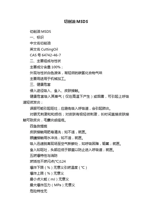 切削油MSDS