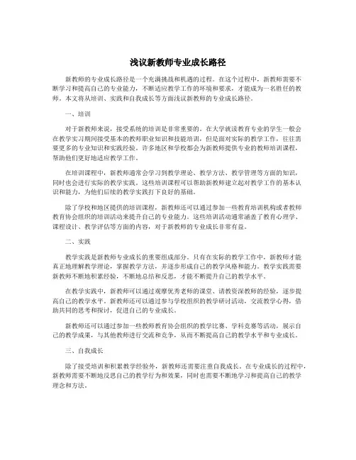 浅议新教师专业成长路径