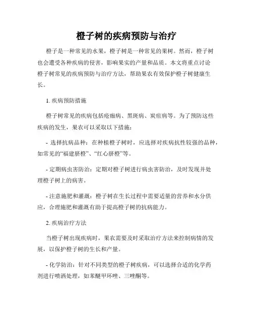 橙子树的疾病预防与治疗
