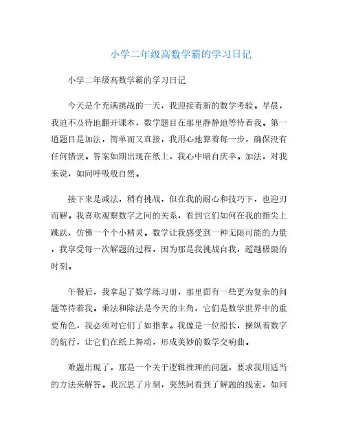 小学二年级高数学霸的学习日记