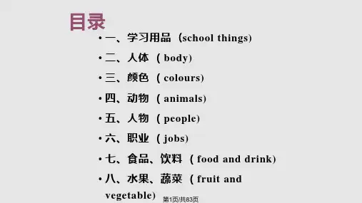 英语小学生英语单词大全PPT课件