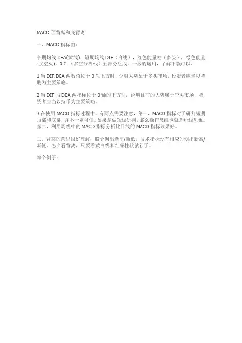 MACD顶背离和底背离