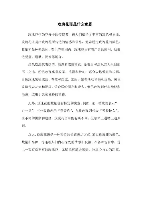 玫瑰花语是什么意思
