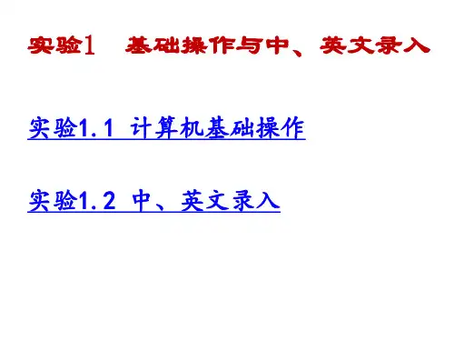 实验1 计算机基础操作与中英文录入