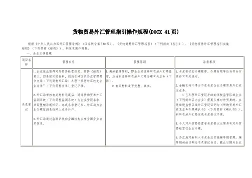 货物贸易外汇管理指引操作规程(DOCX 41页)