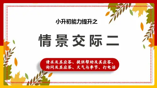 小升初语法提升-情景交际2 通用版(共47张PPT)