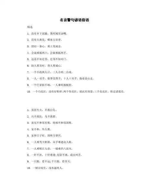 名言警句谚语俗语