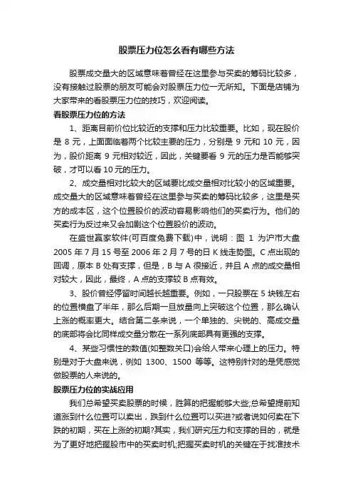 股票压力位怎么看有哪些方法
