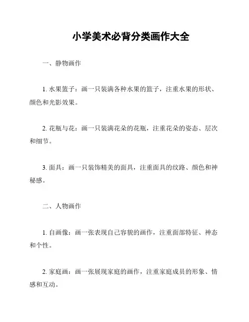 小学美术必背分类画作大全