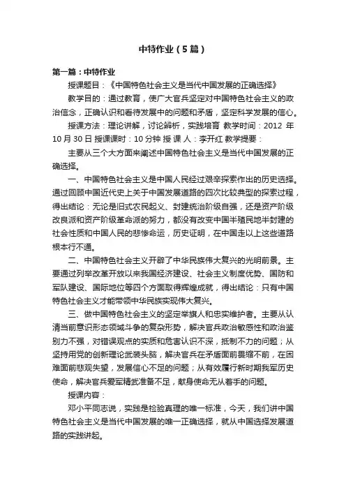 中特作业（5篇）