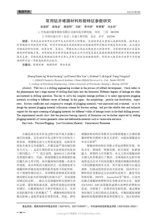 常用钻井堵漏材料形貌特征参数研究