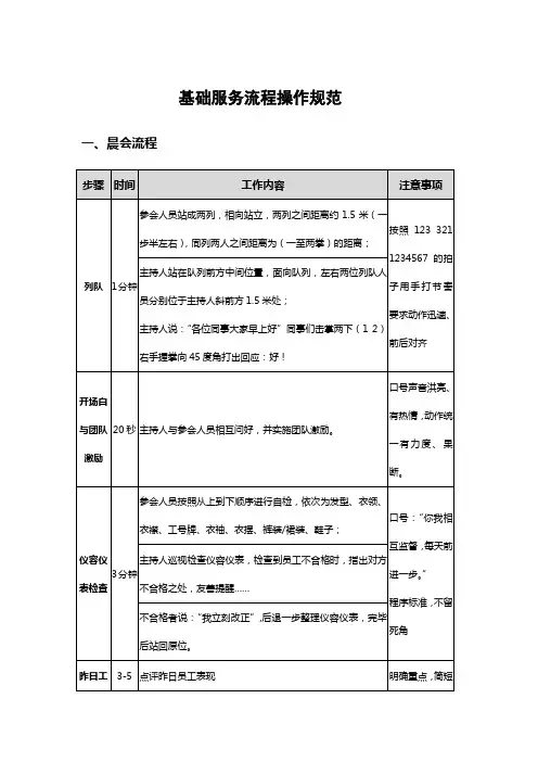 银行基础服务流程操作规范