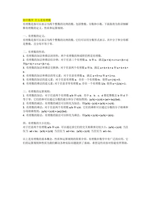 初中数学 什么是有理数