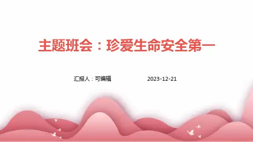 主题班会：珍爱生命安全第一