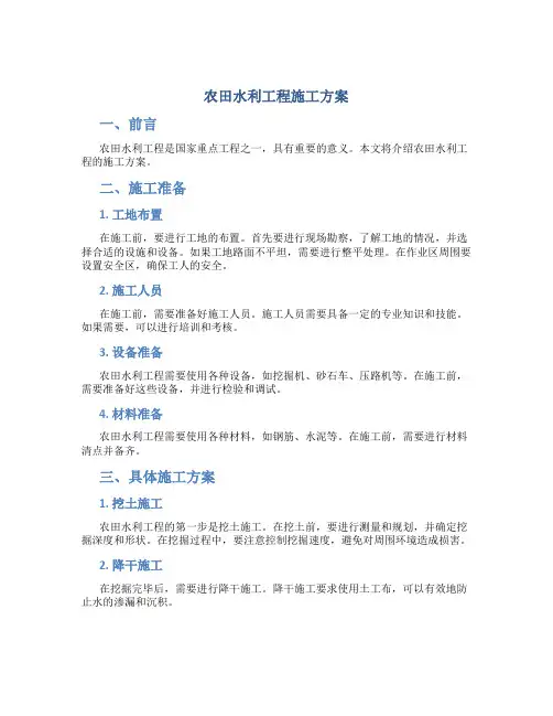 农田水利工程施工方案