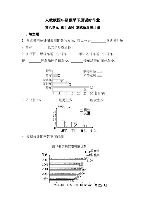 人教版四年级数学下册《第八单元 第2课时 复式条形统计图》课时练习题