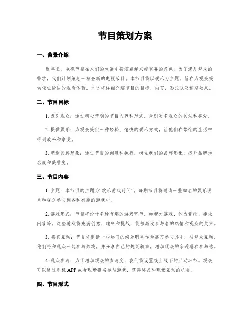 节目策划方案