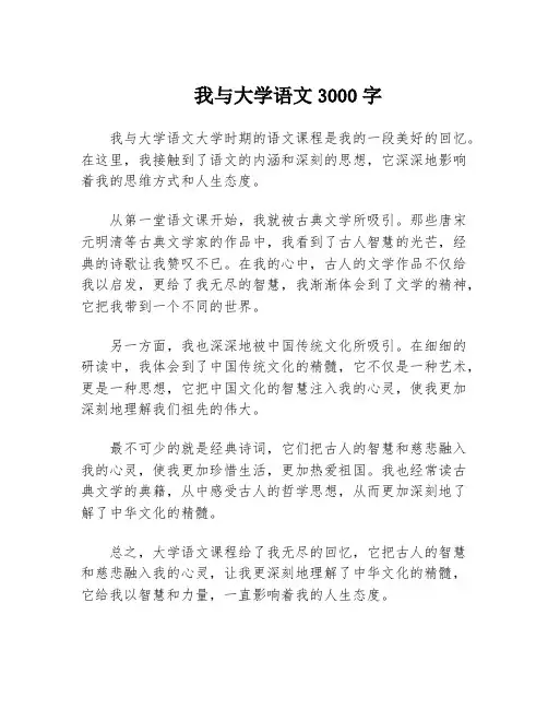 我与大学语文3000字