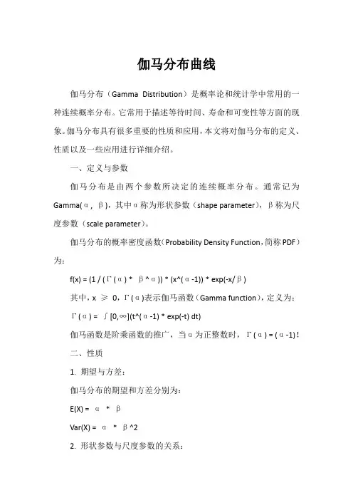 伽马分布曲线