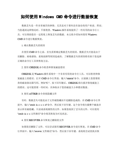 如何使用Windows CMD命令进行数据恢复