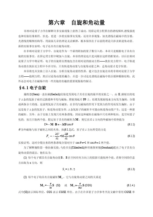 自旋和角动量