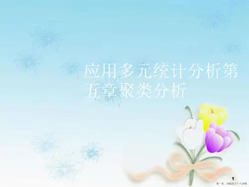应用多元统计分析第五章聚类分析