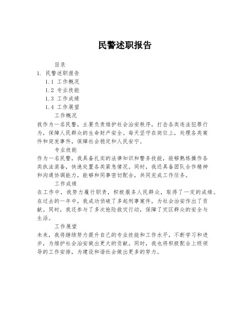 民警述职报告