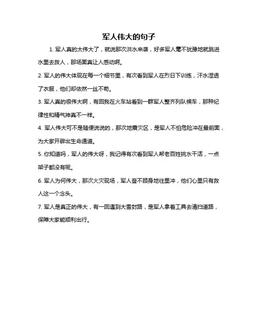 军人伟大的句子