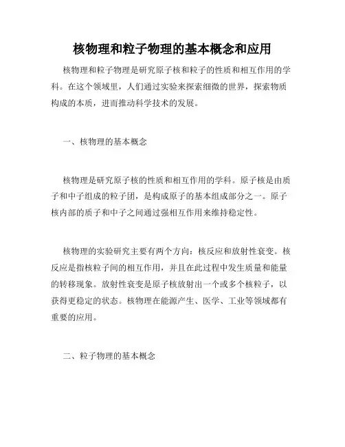 核物理和粒子物理的基本概念和应用