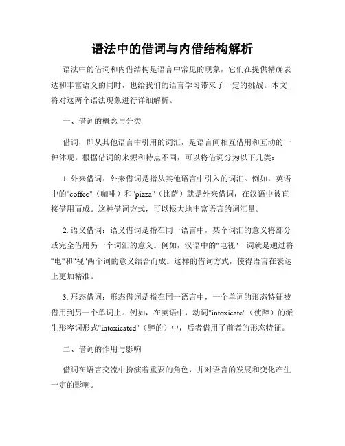 语法中的借词与内借结构解析