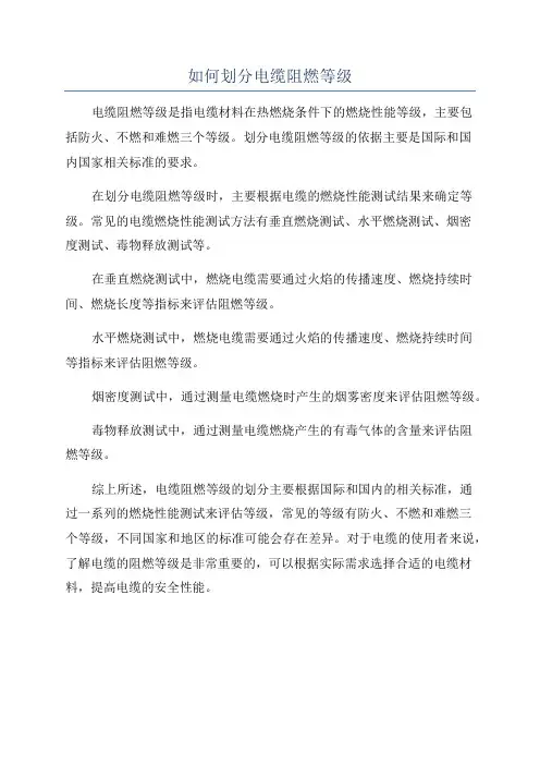 如何划分电缆阻燃等级