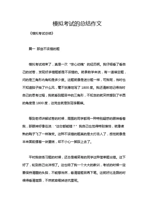 模拟考试的总结作文
