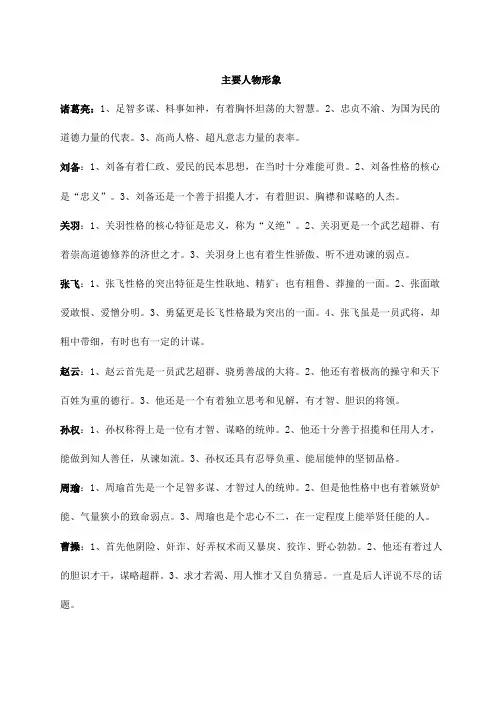 主要人物形象
