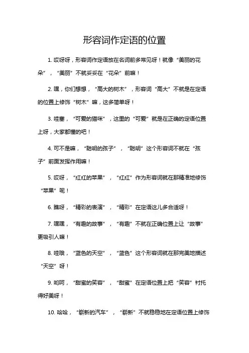 形容词作定语的位置