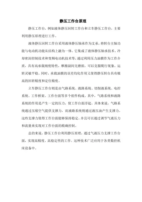 静压工作台原理