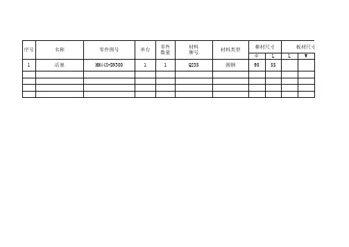 机械加工产品报价表格
