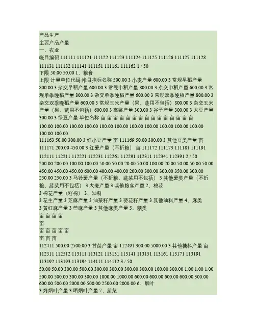 农村住户调查帐目编码(精)