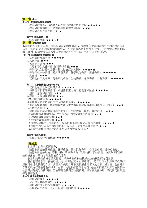 沉积学重点复习提纲