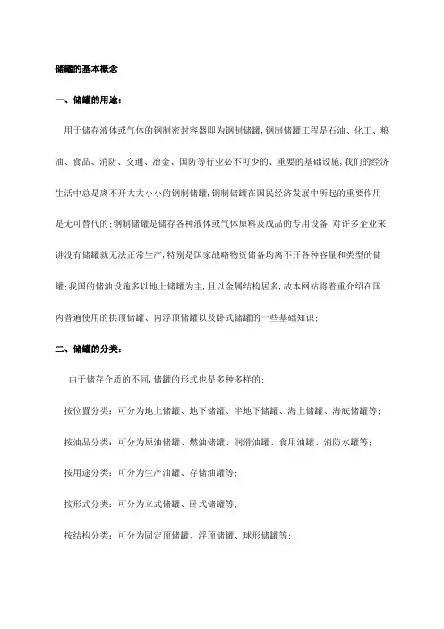 储罐的基本概念
