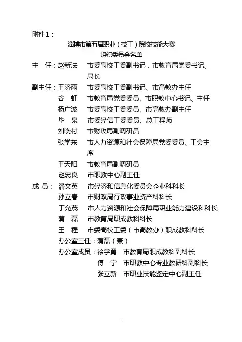 淄博市第五届职业院校技能大赛