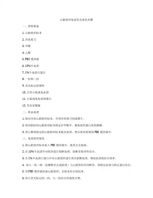 心脏组织免疫荧光染色步骤