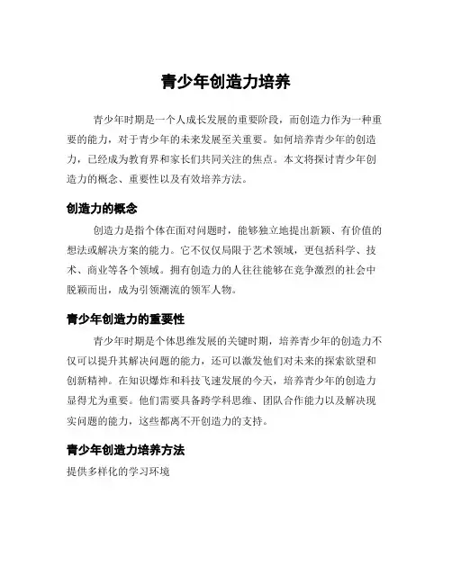青少年创造力培养