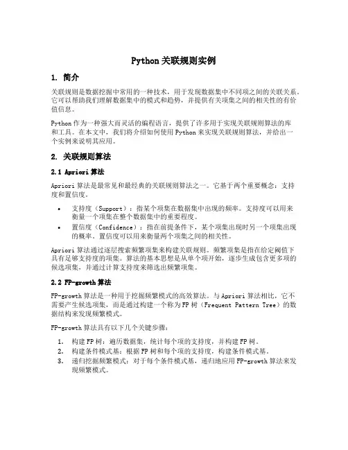 python关联规则实例