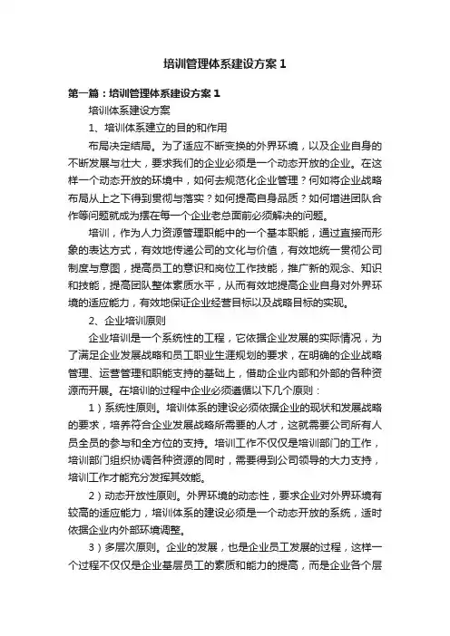 培训管理体系建设方案1