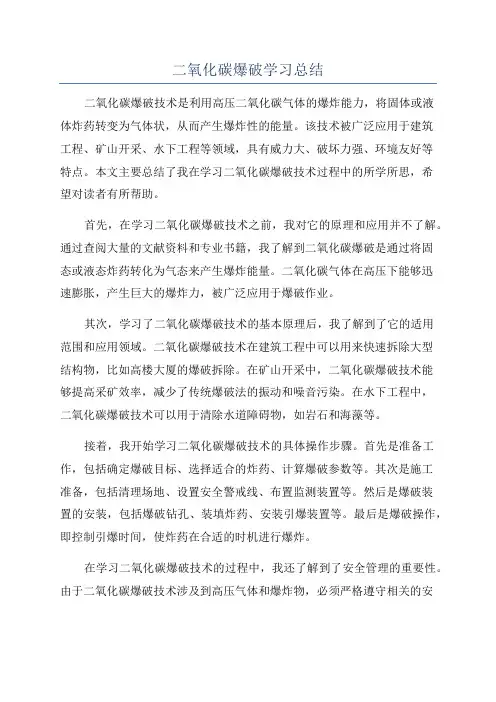 二氧化碳爆破学习总结