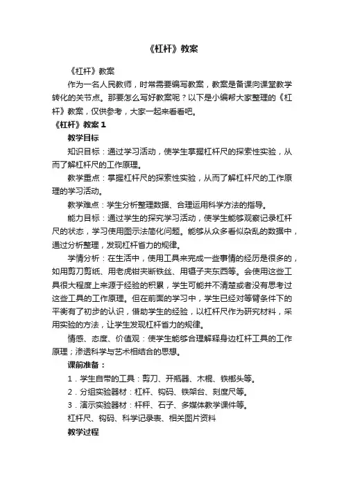 《杠杆》教案