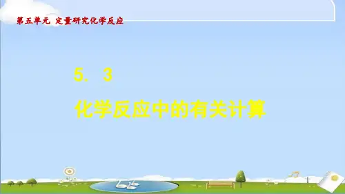 2024年秋新鲁教版九年级上册化学教学课件 5.3 化学反应中的有关计算