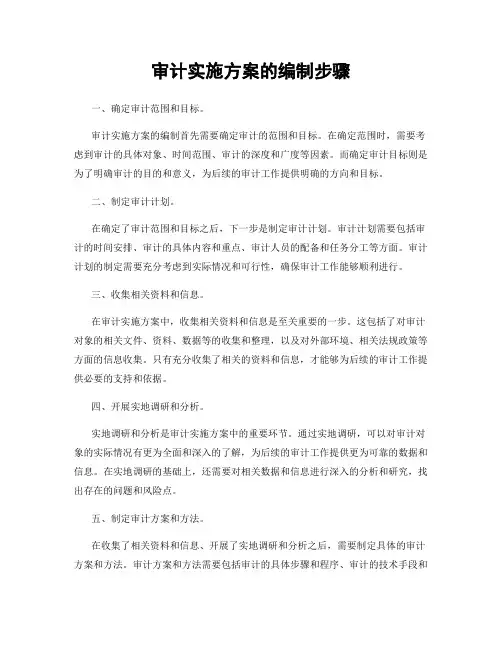 审计实施方案的编制步骤