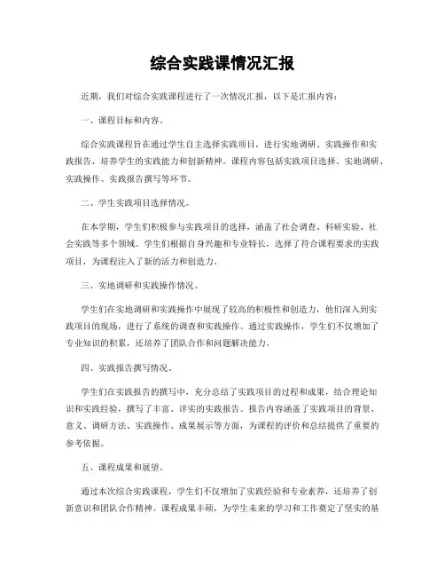 综合实践课情况汇报